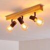 Barbengo Plafondlamp Hout licht, Zwart, 3-lichts