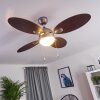 Nicosia plafondventilator Hout donker, Nikkel mat, 1-licht
