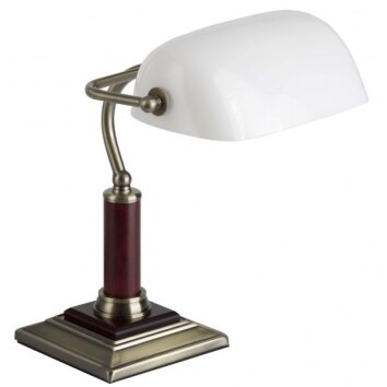 Brilliant Bankir Tafellamp Messing, 1-licht