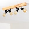 Barbengo Plafondlamp Hout licht, Zwart, 4-lichts
