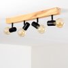Barbengo Plafondlamp Hout licht, Zwart, 4-lichts