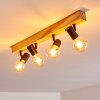 Barbengo Plafondlamp Hout licht, Zwart, 4-lichts