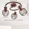 Cancun Plafondlamp Bruin, 3-lichts