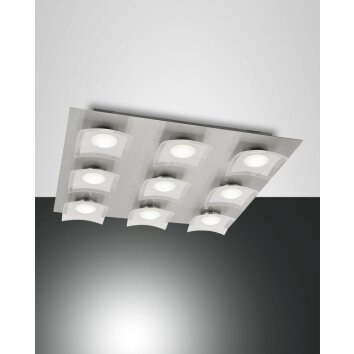 Fabas Luce Desus Plafondlamp LED Nikkel mat, 9-lichts