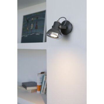 Faro Barcelona Ring Muurspot LED Grijs, 1-licht