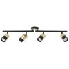 Brilliant Maribel Spotbalk plafond Messing, Zwart, 4-lichts