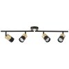 Brilliant Maribel Spotbalk plafond Messing, Zwart, 4-lichts
