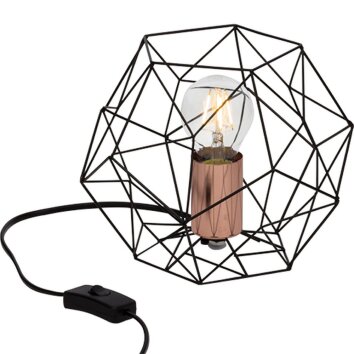 Brilliant Synergy Tafellamp Koperkleurig, Zwart, 1-licht