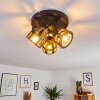 Haervej Wood Plafondlamp Hout licht, Zwart, 3-lichts