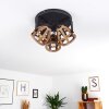 Haervej Wood Plafondlamp Hout licht, Zwart, 3-lichts
