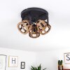 Haervej Wood Plafondlamp Hout licht, Zwart, 3-lichts