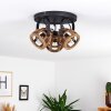 Haervej Wood Plafondlamp Hout licht, Zwart, 3-lichts