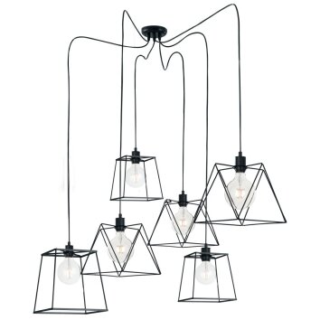 Lutec BROOKLYN Hanglamp Zwart, 6-lichts