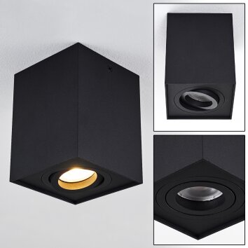 Baishan Plafondlamp Zwart, 1-licht