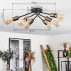 Vestjelland Plafondlamp Messing, Zwart, 6-lichts