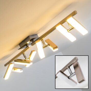 Sakami Plafondlamp LED Nikkel mat, 8-lichts