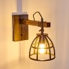 Haervej Wandlamp Hout donker, Zwart, 1-licht