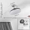 Bendigo plafondventilator LED Chroom, 1-licht