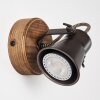 Skodsbol Muurlamp Hout donker, Zwart, 1-licht