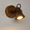 Skodsbol Muurlamp Hout donker, Zwart, 1-licht