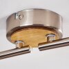 Pulau Plafondlamp Hout licht, Nikkel mat, 4-lichts