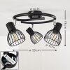 Bolderslev Plafondlamp Chroom, Zwart, 3-lichts