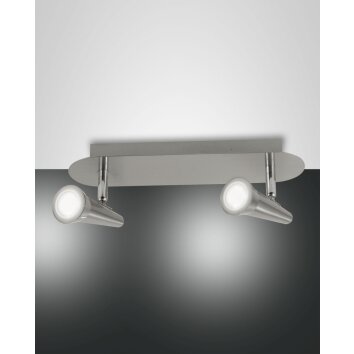 Fabas Luce Niko Plafondlamp LED Nikkel mat, 2-lichts