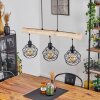 Bacabal Hanglamp Hout licht, Zwart, 3-lichts