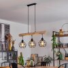 Bacabal Hanglamp Hout licht, Zwart, 3-lichts