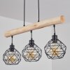 Bacabal Hanglamp Hout licht, Zwart, 3-lichts