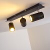 Zuoz Plafondlamp Chroom, Zwart, 3-lichts