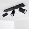 Zuoz Plafondlamp Chroom, Zwart, 3-lichts