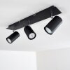 Zuoz Plafondlamp Chroom, Zwart, 3-lichts