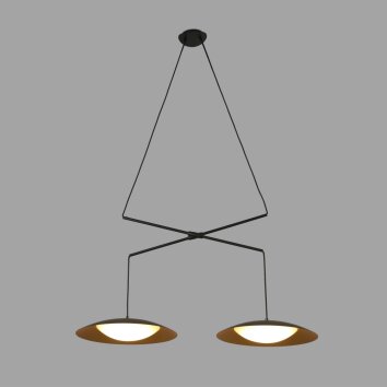Faro Barcelona Slim Hanger LED Goud, Zwart, 2-lichts