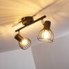 Bolderslev Plafondlamp Chroom, Zwart, 2-lichts