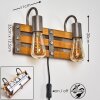 Mallard Muurlamp Hout licht, Zilver, 2-lichts