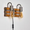 Mallard Muurlamp Hout licht, Zilver, 2-lichts