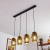 Ventimiglia Hanglamp Zwart-Goud, 4-lichts