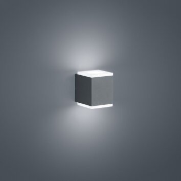 Helestra Kibo Buiten muurverlichting LED Grijs, 2-lichts