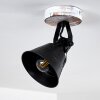 Berkeley Plafondlamp Hout licht, Zwart, Zwart-Goud, 1-licht