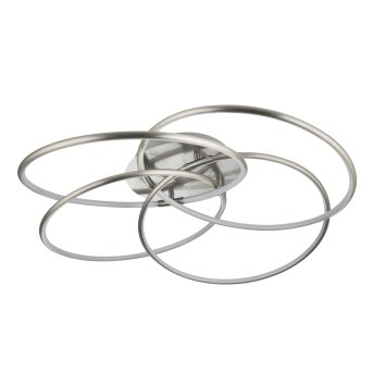 Globo BARNA Plafondlamp LED Nikkel mat, 1-licht, Afstandsbediening