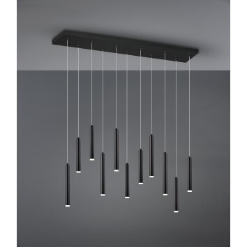 Trio Tubular Hanglamp LED Zwart, 11-lichts