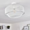 Limassol Plafondlamp Chroom, Wit, 1-licht