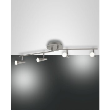 Fabas Luce Niko Plafondlamp LED Nikkel mat, 4-lichts