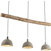 Globo Jebel Hanger Hout donker, Nikkel mat, 3-lichts