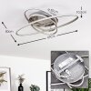 Krabi Plafondlamp LED Nikkel mat, 3-lichts, Afstandsbediening