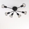 Baripada Plafondlamp Zwart, 6-lichts
