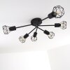 Baripada Plafondlamp Zwart, 6-lichts