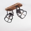 Haervej Plafondlamp Hout donker, Zwart, 2-lichts