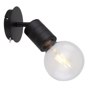 Globo HERMINE Spotlamp Zwart, 1-licht